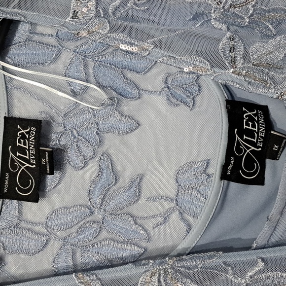 Alex Evenings Plus Size 3/4 Sleeve Embroidered Twinset - Picture 8 of 14